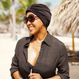 AQUA "Luxe Banded" Turban (Noir)