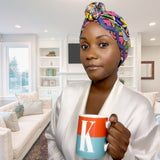 AQUA Sun Bun Turban (Geo Print)