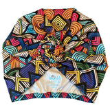 AQUA Sun Bun Turban (Geo Print)