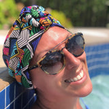 AQUA Sun Bun Turban (Geo Print)