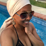 AQUA Waterproof Headwear, Versatile Glam Wrap in Sand